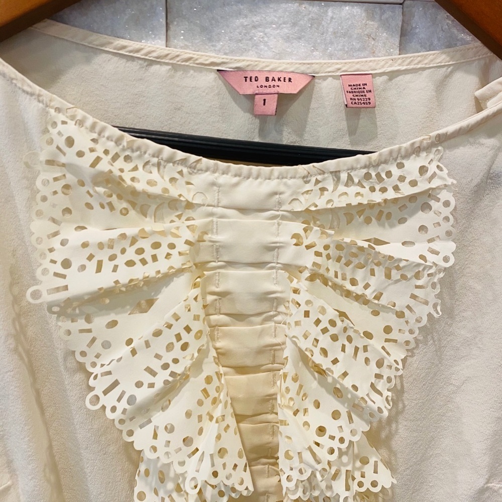 Ted Baker cream blouse size 1 - Picture 2 of 4